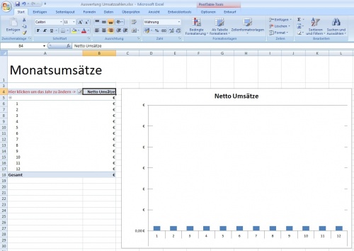 Auftragsstatistik in Excel